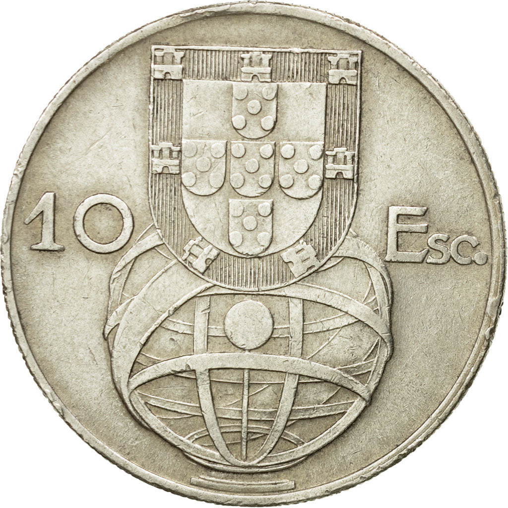 Coin, Portugal, 10 Escudos, 1955, EF(40-45), Silver, KM:586
