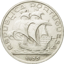 Coin, Portugal, 10 Escudos, 1955, EF(40-45), Silver, KM:586