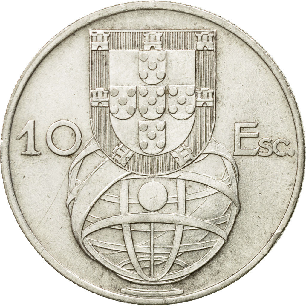 Coin, Portugal, 10 Escudos, 1955, EF(40-45), Silver, KM:586