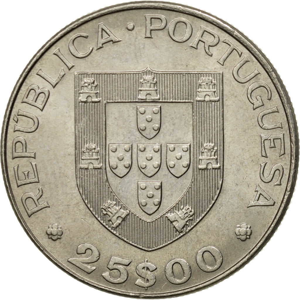 Münze, Portugal, 25 Escudos, 1981, SS+, Copper-nickel, KM:607a