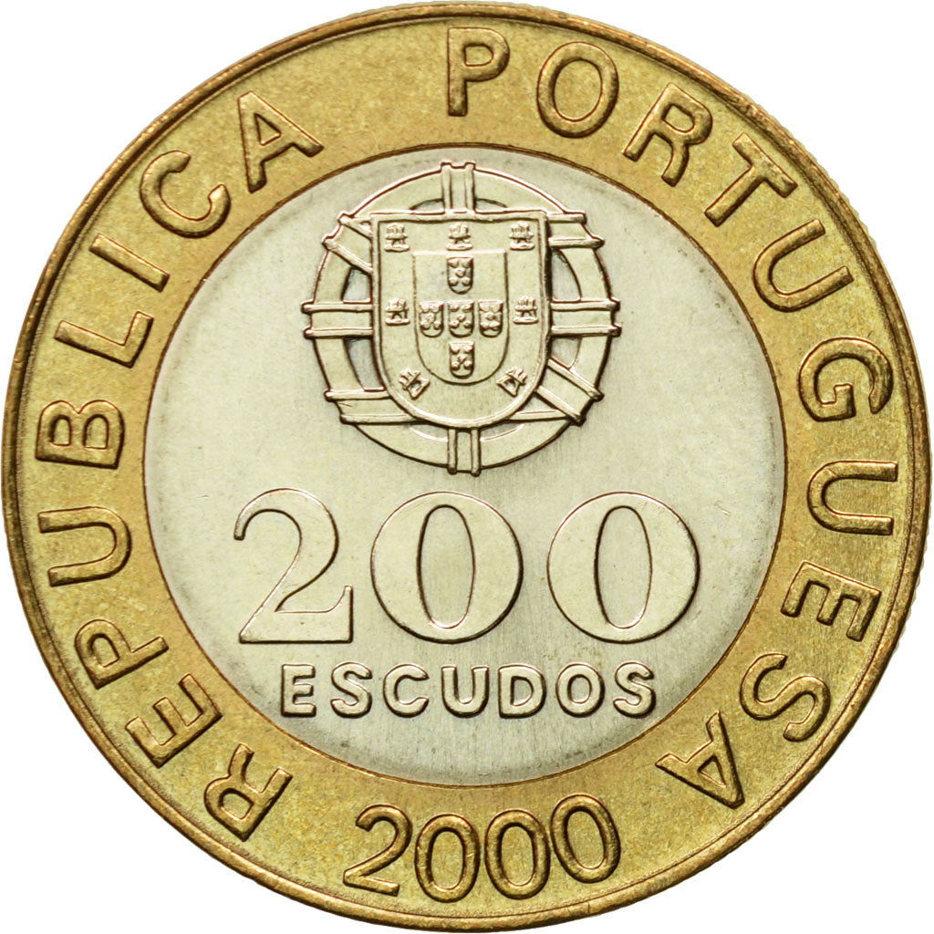 Coin, Portugal, 200 Escudos, 2000, AU(50-53), Bi-Metallic, KM:655