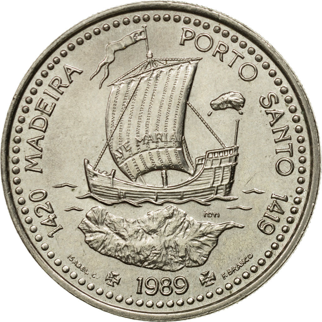 Coin, Portugal, 100 Escudos, 1989, AU(55-58), Silver, KM:647a