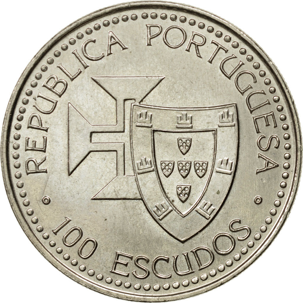 Coin, Portugal, 100 Escudos, 1989, AU(55-58), Silver, KM:647a