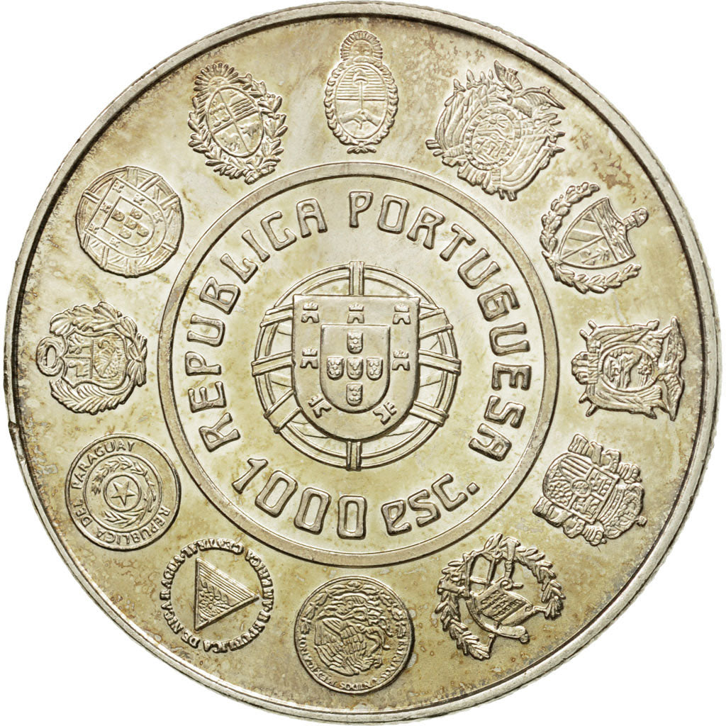 Coin, Portugal, 1000 Escudos, 1997, MS(63), Silver, KM:704
