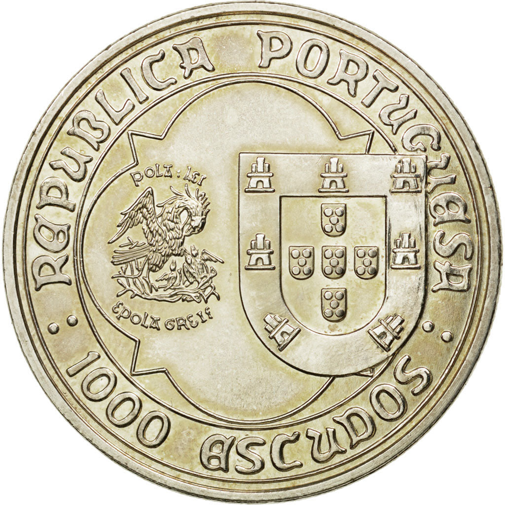 Coin, Portugal, 1000 Escudos, 1997, Lisbon, MS(63), Silver, KM:685