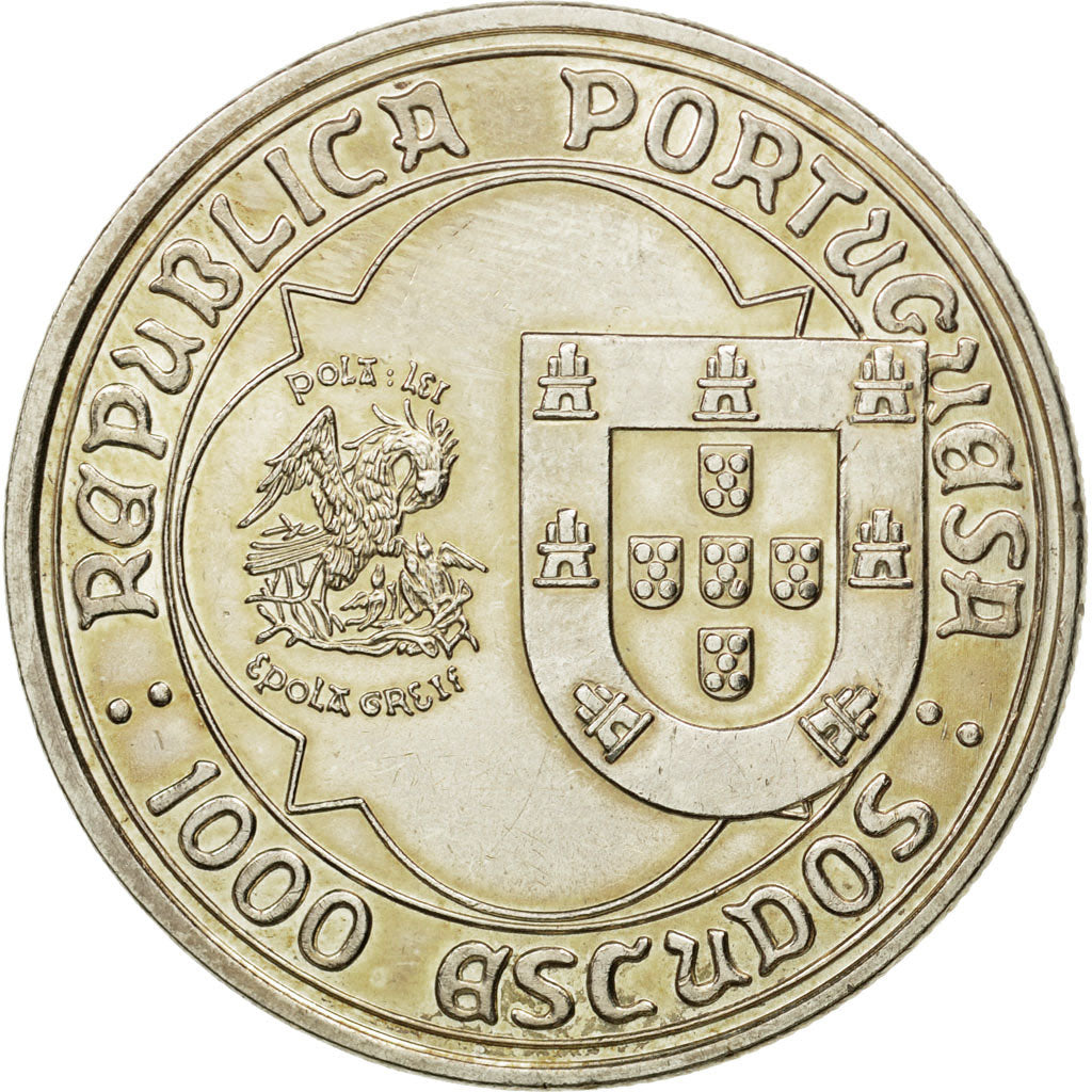 Coin, Portugal, 1000 Escudos, 1997, Lisbon, MS(63), Silver, KM:685
