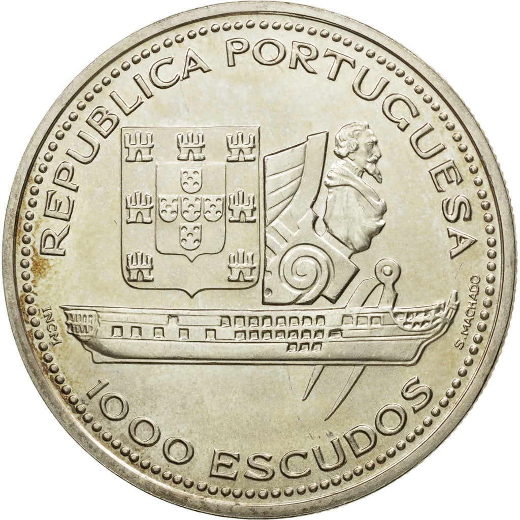 Coin, Portugal, 1000 Escudos, 1996, MS(63), Silver, KM:688