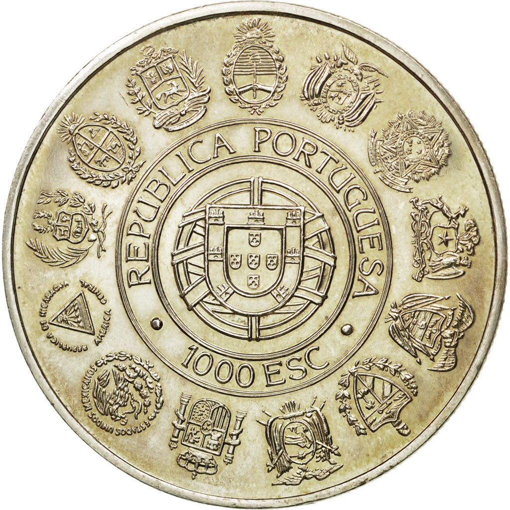 Coin, Portugal, 1000 Escudos, 1992, Lisbon, MS(63), Silver, KM:657
