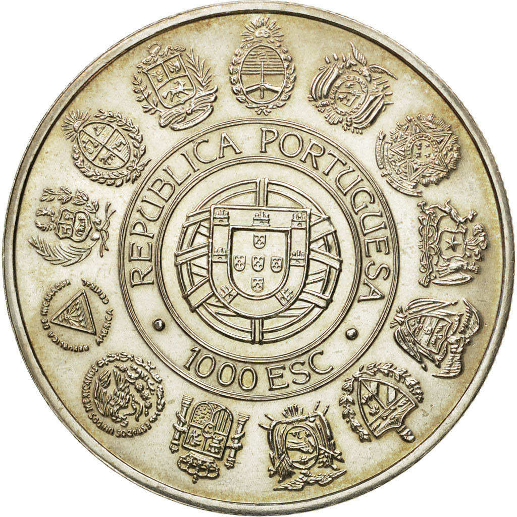 Coin, Portugal, 1000 Escudos, 1992, Lisbon, MS(63), Silver, KM:657