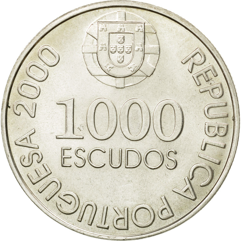 Moneda, Portugal, 1000 Escudos, 2000, SC, Plata, KM:732