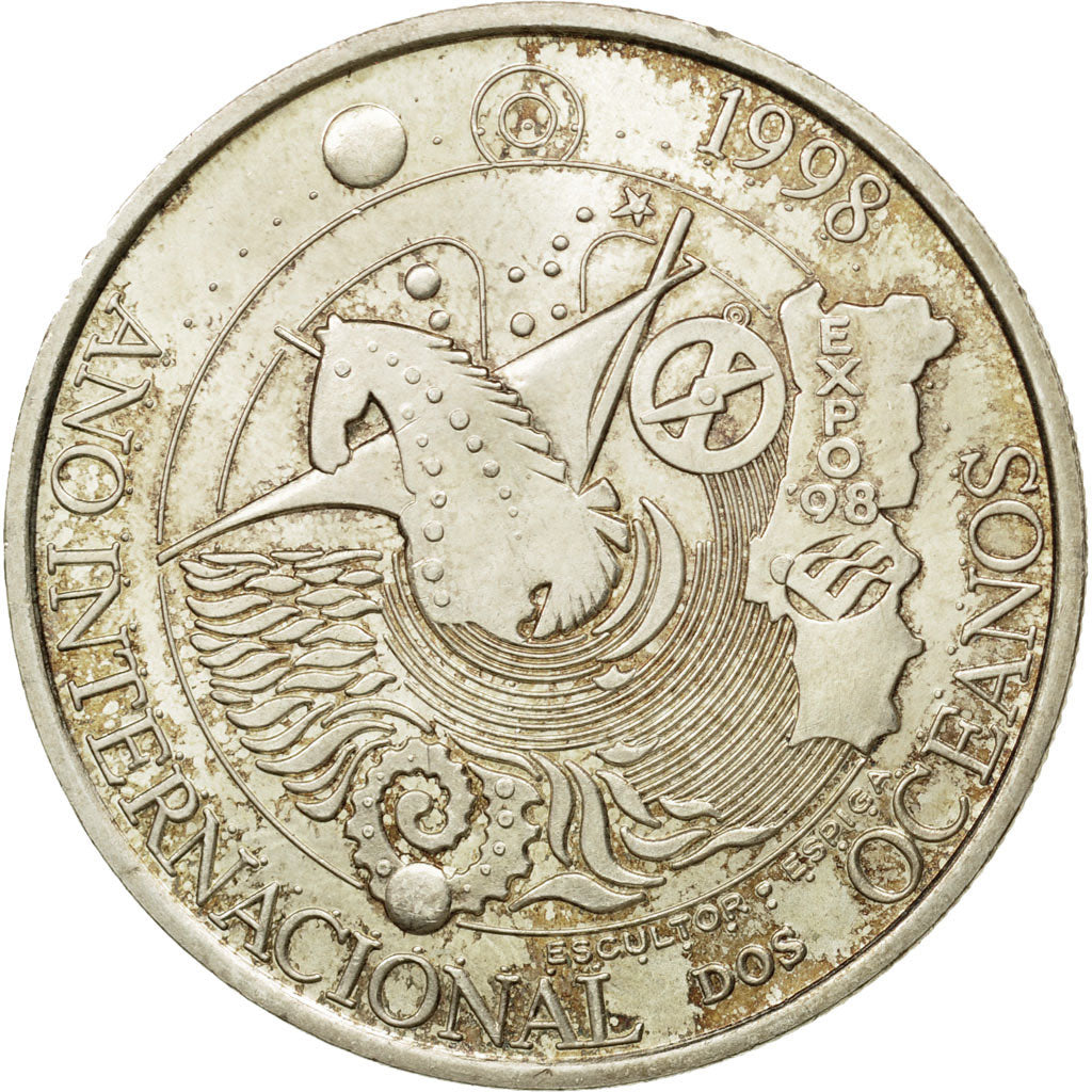 Coin, Portugal, 1000 Escudos, 1998, MS(63), Silver, KM:707