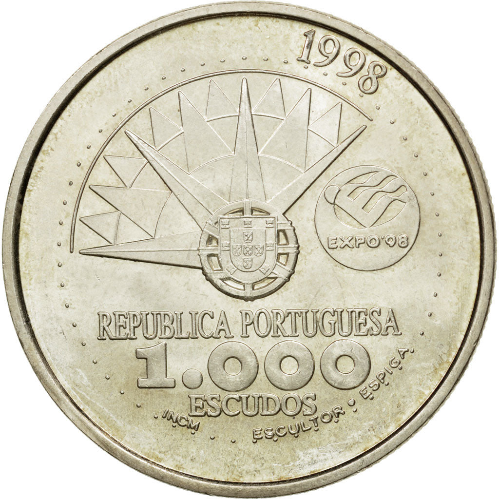 Coin, Portugal, 1000 Escudos, 1998, MS(63), Silver, KM:707