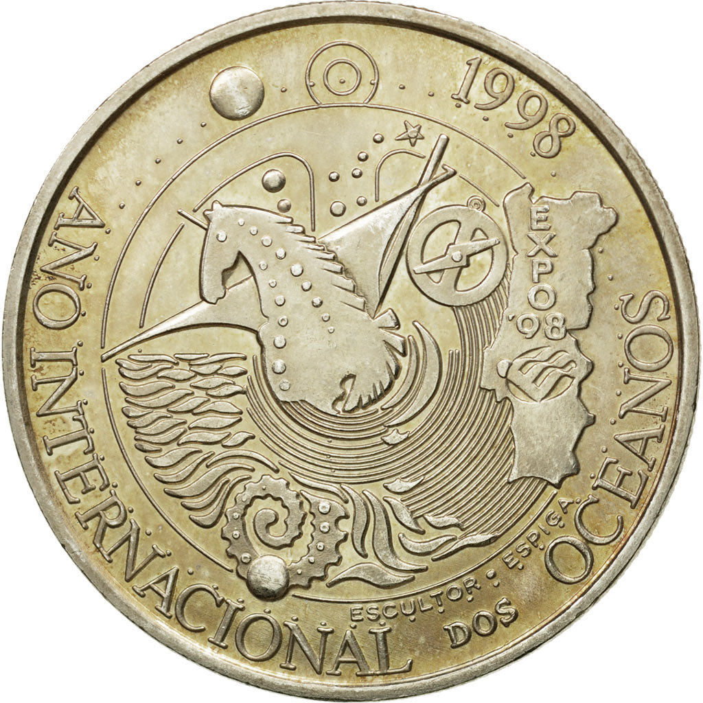 Coin, Portugal, 1000 Escudos, 1998, MS(63), Silver, KM:707