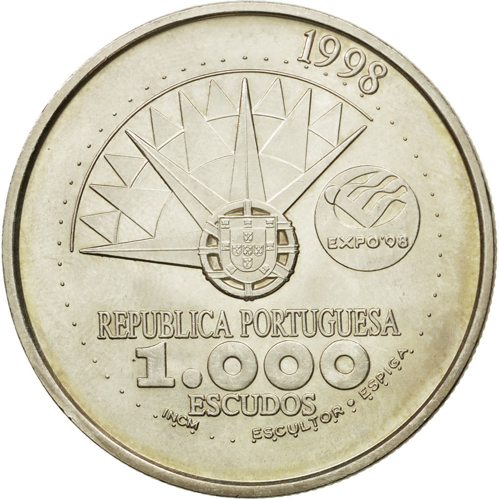 Coin, Portugal, 1000 Escudos, 1998, MS(63), Silver, KM:707