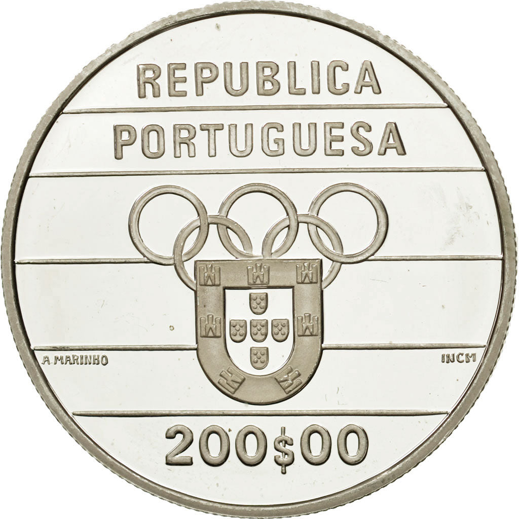 Coin, Portugal, 200 Escudos, 1992, MS(63), Silver, KM:662a