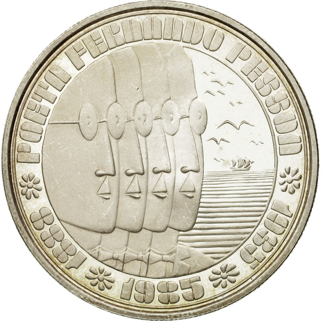 Coin, Portugal, 100 Escudos, 1985, MS(63), Silver, KM:629a