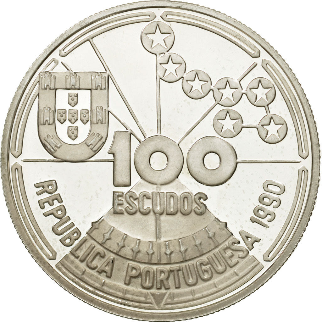 Moneda, Portugal, 100 Escudos, 1990, SC, Plata, KM:649a