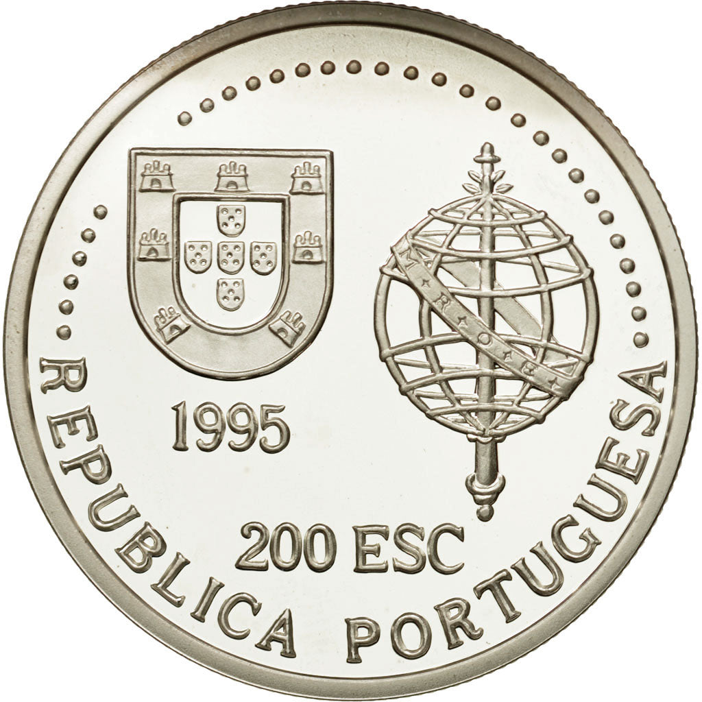 Coin, Portugal, 200 Escudos, 1995, MS(65-70), Silver, KM:684a