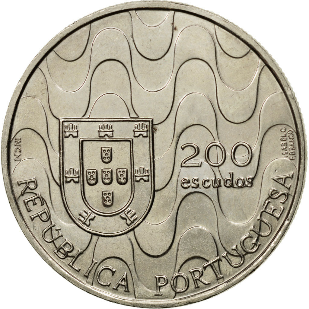 Münze, Portugal, 200 Escudos, 1992, Lisbon, VZ+, Copper-nickel, KM:663