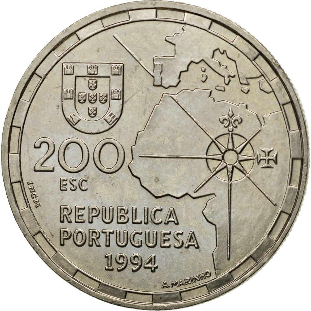 Coin, Portugal, 200 Escudos, 1994, MS(60-62), Copper-nickel, KM:672
