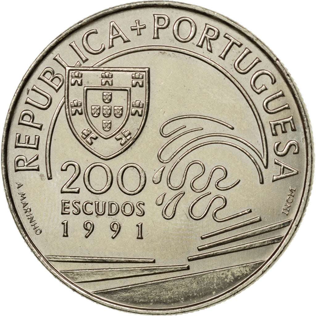 Moneda, Portugal, 200 Escudos, 1991, EBC+, Cobre - níquel, KM:658