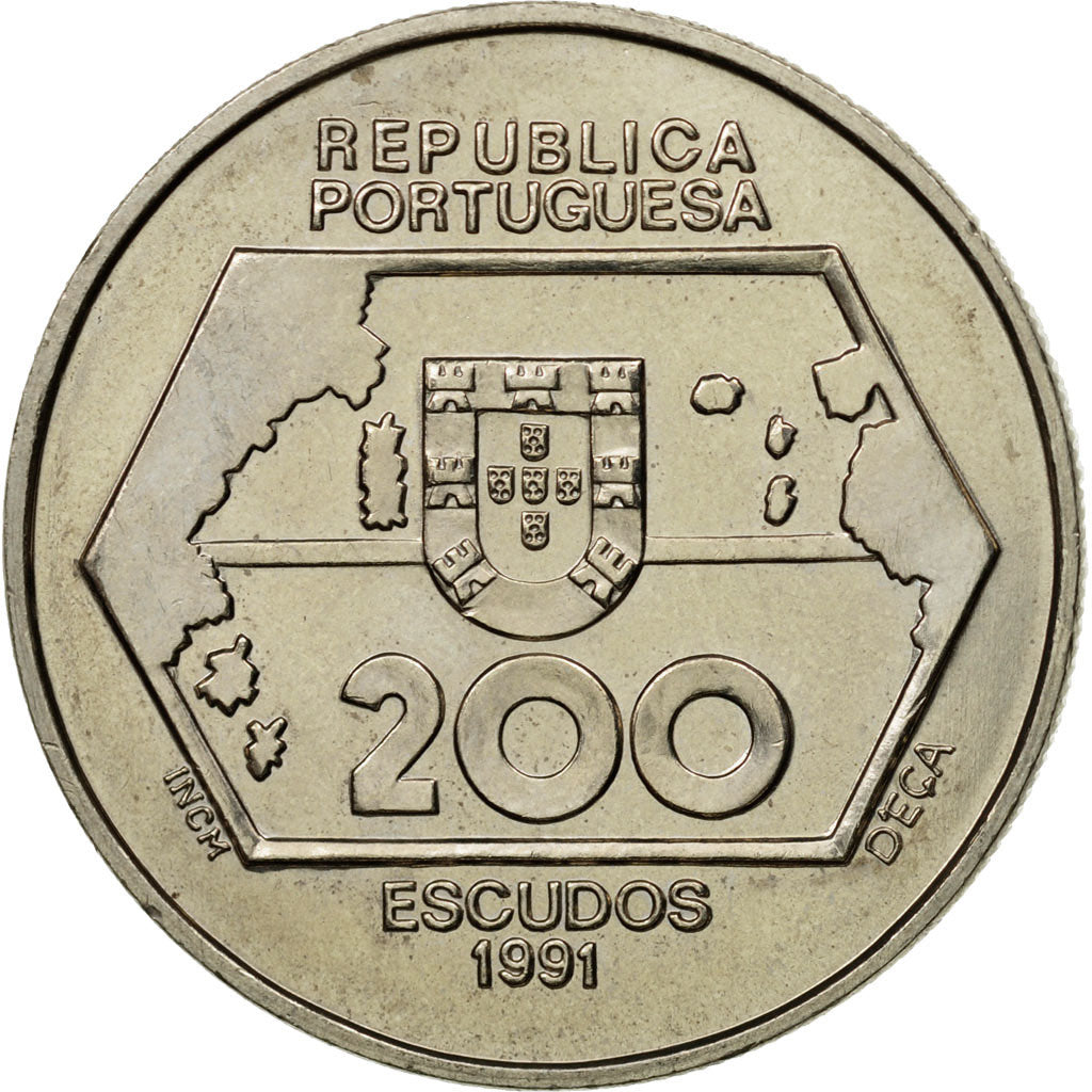 Coin, Portugal, 200 Escudos, 1991, MS(63), Copper-nickel, KM:659