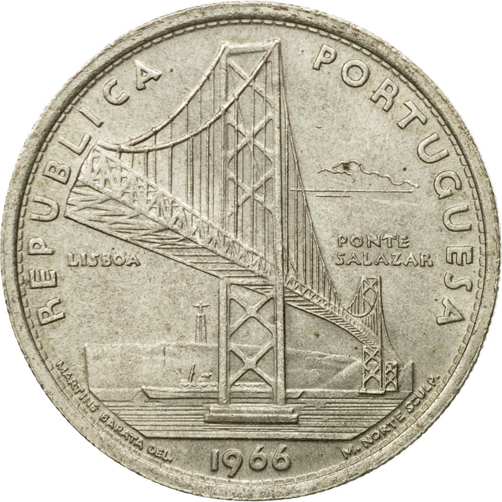 Munten, Portugal, 20 Escudos, 1966, Lisbon, PR, Zilver, KM:592