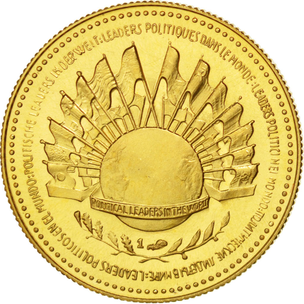 FRANCE, French Fifth Republic, Medal, 1980, MS(65-70), Gold, 21, 6.04