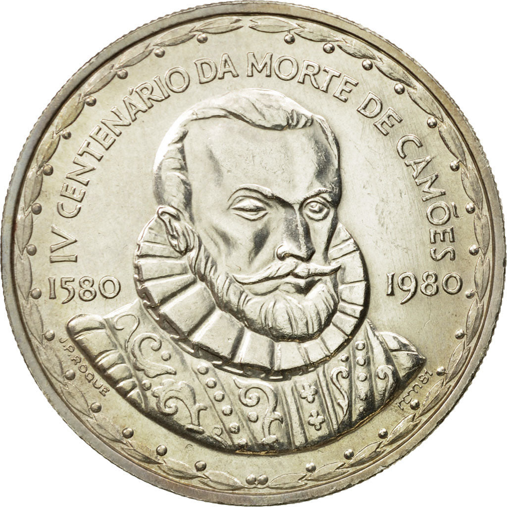 Coin, Portugal, 1000 Escudos, 1980, MS(63), Silver, KM:611