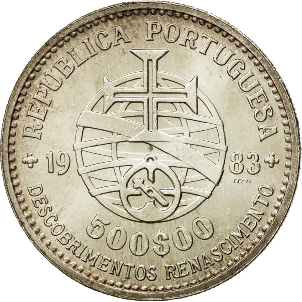 Coin, Portugal, 500 Escudos, 1983, MS(63), Silver, KM:620