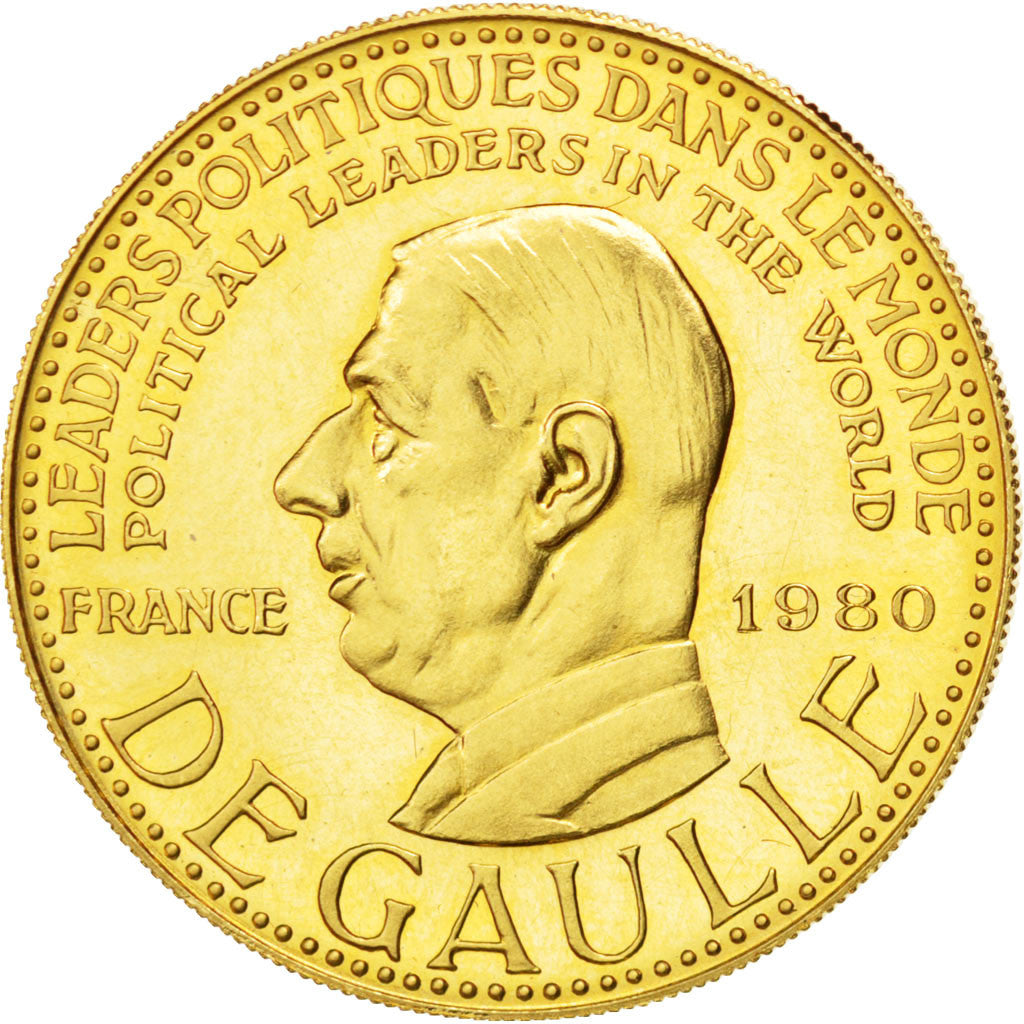 FRANCE, French Fifth Republic, Medal, 1980, MS(63), Gold, 30, 15.02