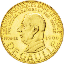 FRANCE, French Fifth Republic, Medal, 1980, MS(63), Gold, 30, 15.02