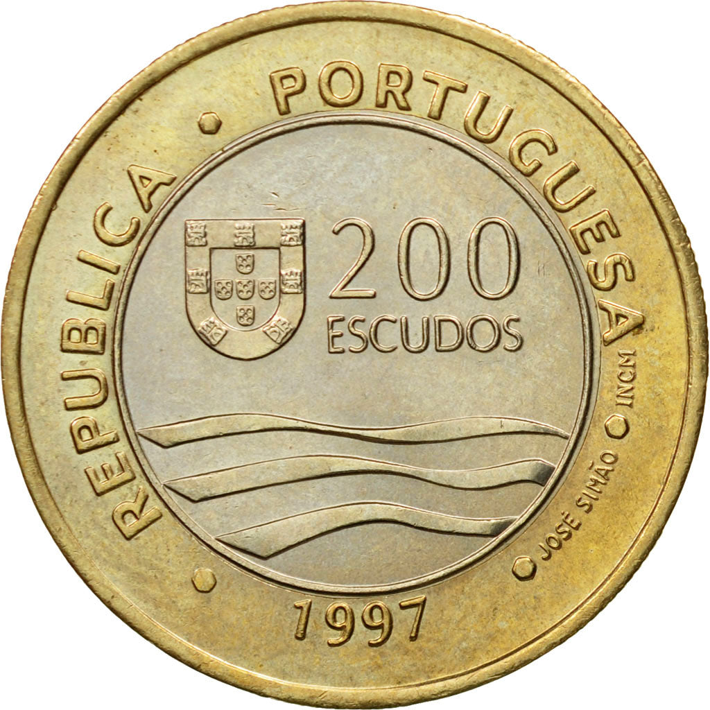 Moneda, Portugal, 200 Escudos, 1997, Lisbon, EBC, Bimetálico, KM:694