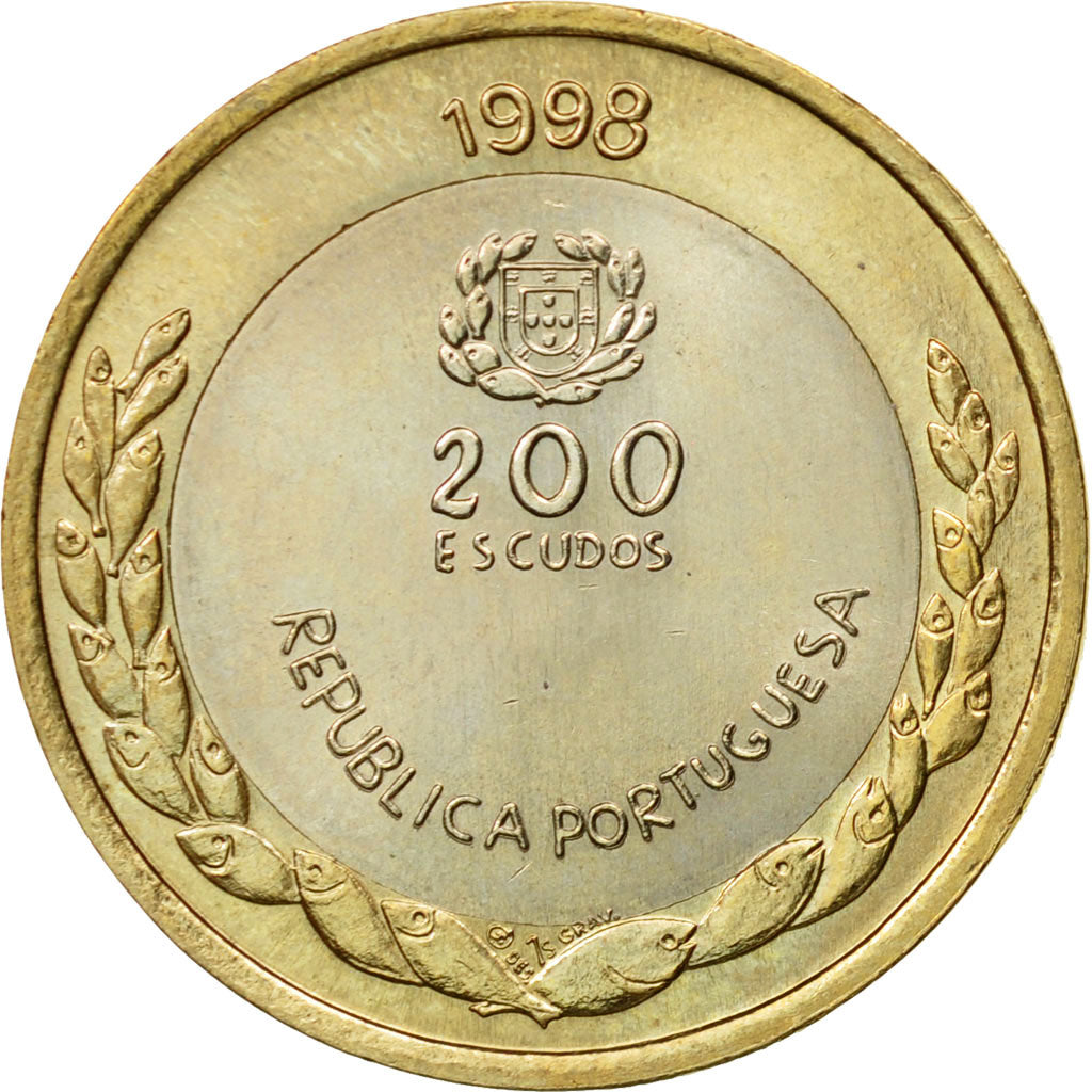 Coin, Portugal, 200 Escudos, 1998, AU(55-58), Bi-Metallic, KM:706