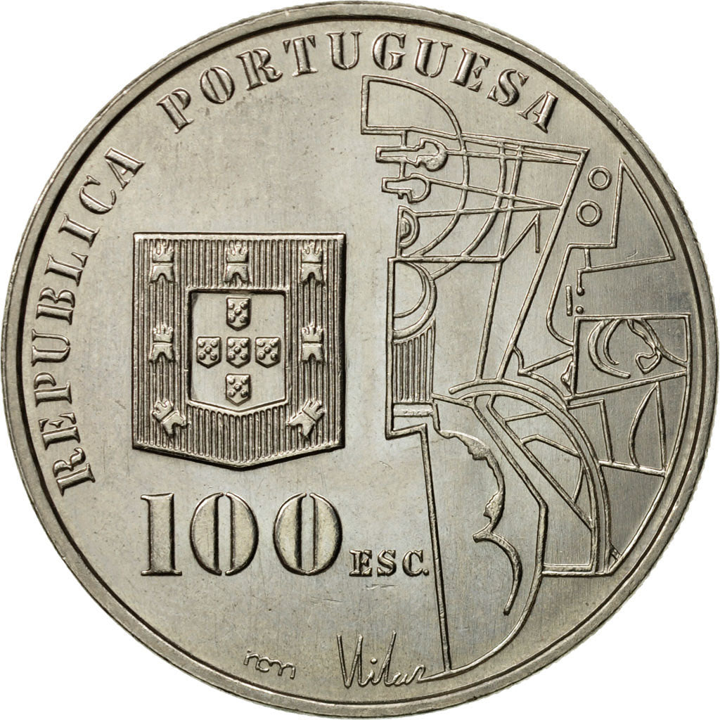 Coin, Portugal, 100 Escudos, 1987, MS(60-62), Copper-nickel, KM:628