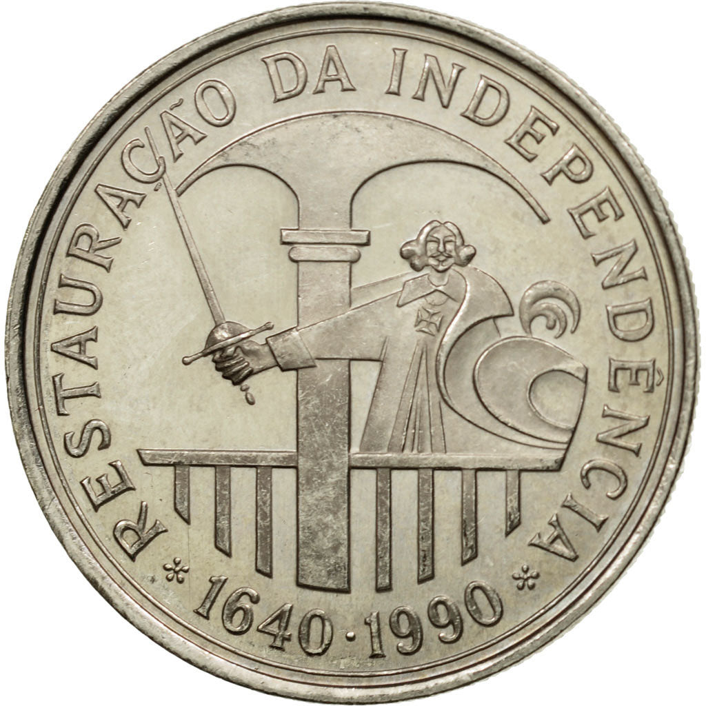 Coin, Portugal, 100 Escudos, 1990, MS(60-62), Copper-nickel, KM:651