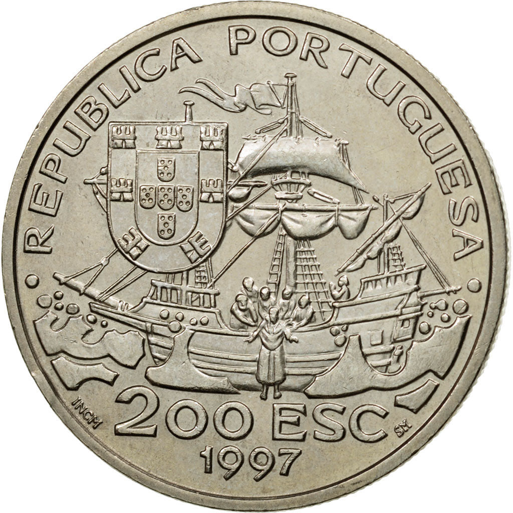 Coin, Portugal, 200 Escudos, 1997, MS(63), Copper-nickel, KM:697