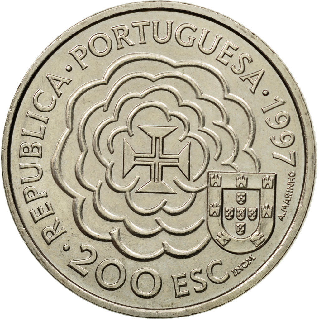 Coin, Portugal, 200 Escudos, 1997, MS(63), Copper-nickel, KM:700