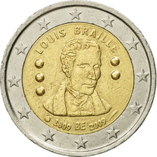 Belgium, 2 Euro, Louis Braille, 2009, MS(60-62), Bi-Metallic, KM:288