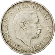 Danimarca, Christian X, 2 Kroner, 1945, SPL-, Argento, KM:836