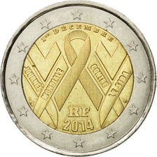 France, 2 Euro, Sida, 2014, MS(63), Bi-Metallic