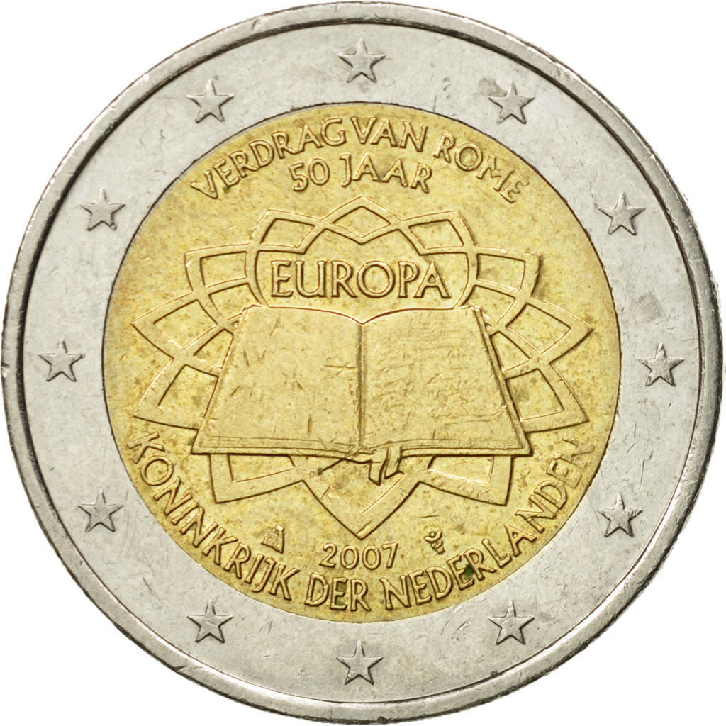 Pays-Bas, 2 Euro, Traité de Rome 50 ans, 2007, TTB+, Bi-Metallic, KM:273