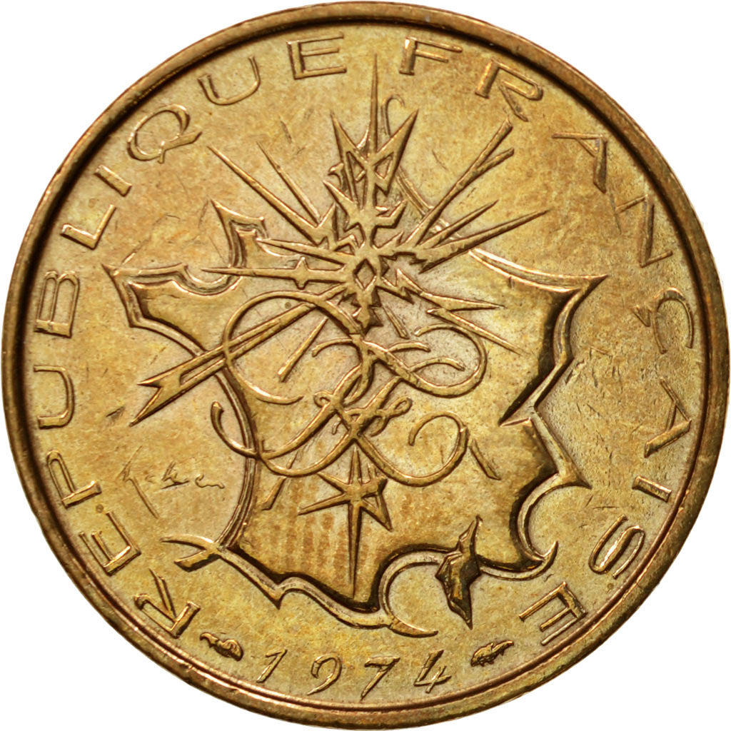 Coin, France, Mathieu, 10 Francs, 1974, Paris, MS(60-62), Nickel-brass, KM:940