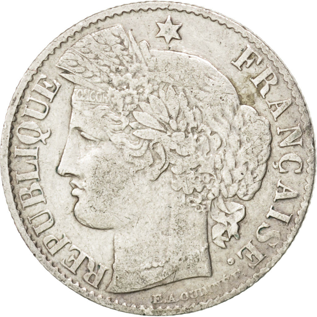 Moneta, Francia, Cérès, 50 Centimes, 1882, Paris, BB, Argento, KM:834.1
