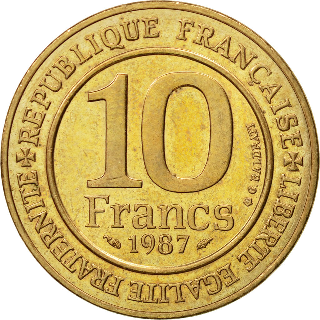 Coin, France, Hugues Capet, 10 Francs, 1987, Paris, MS(63), Silver, KM:961