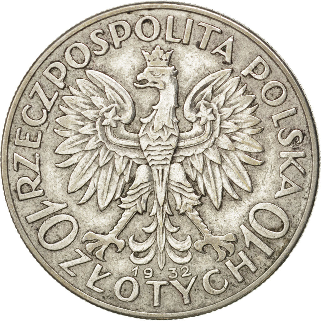 Pologne, 10 Zlotych, 1932, Londres, KM Y22