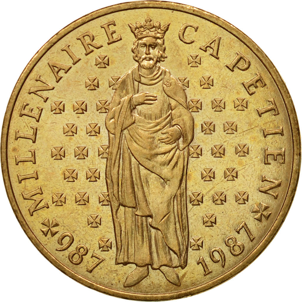 Moneta, Francia, Hugues Capet, 10 Francs, 1987, Paris, SPL, Argento, KM:961