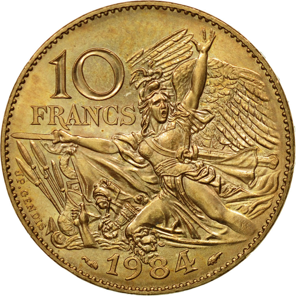 Coin, France, François Rude, 10 Francs, 1984, Paris, MS(63), Nickel-Bronze