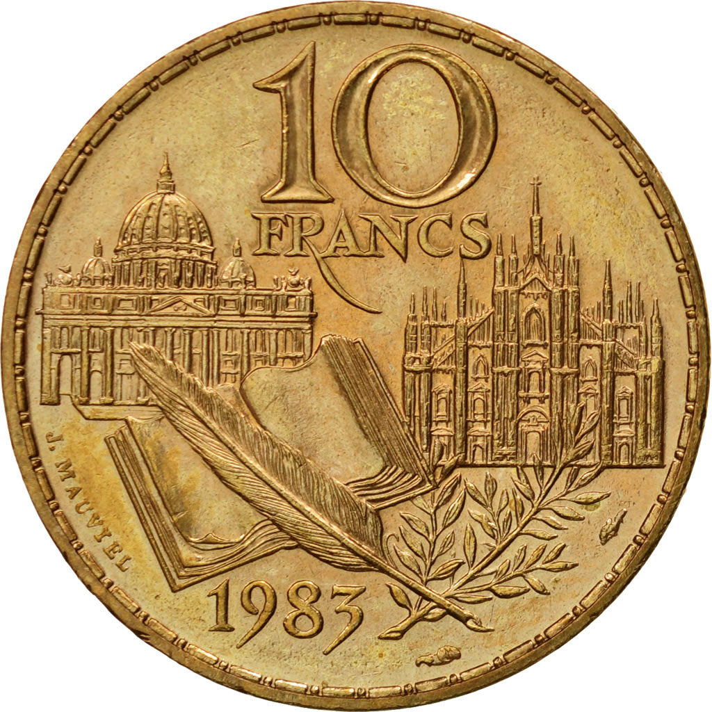 Monnaie, France, Stendhal, 10 Francs, 1983, Paris, SUP+, Nickel-Bronze, KM:953