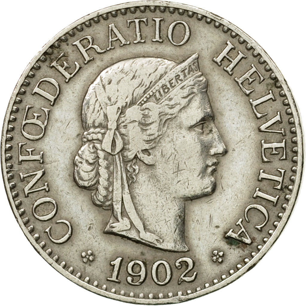 Coin, Switzerland, 10 Rappen, 1902, Bern, EF(40-45), Copper-nickel, KM:27